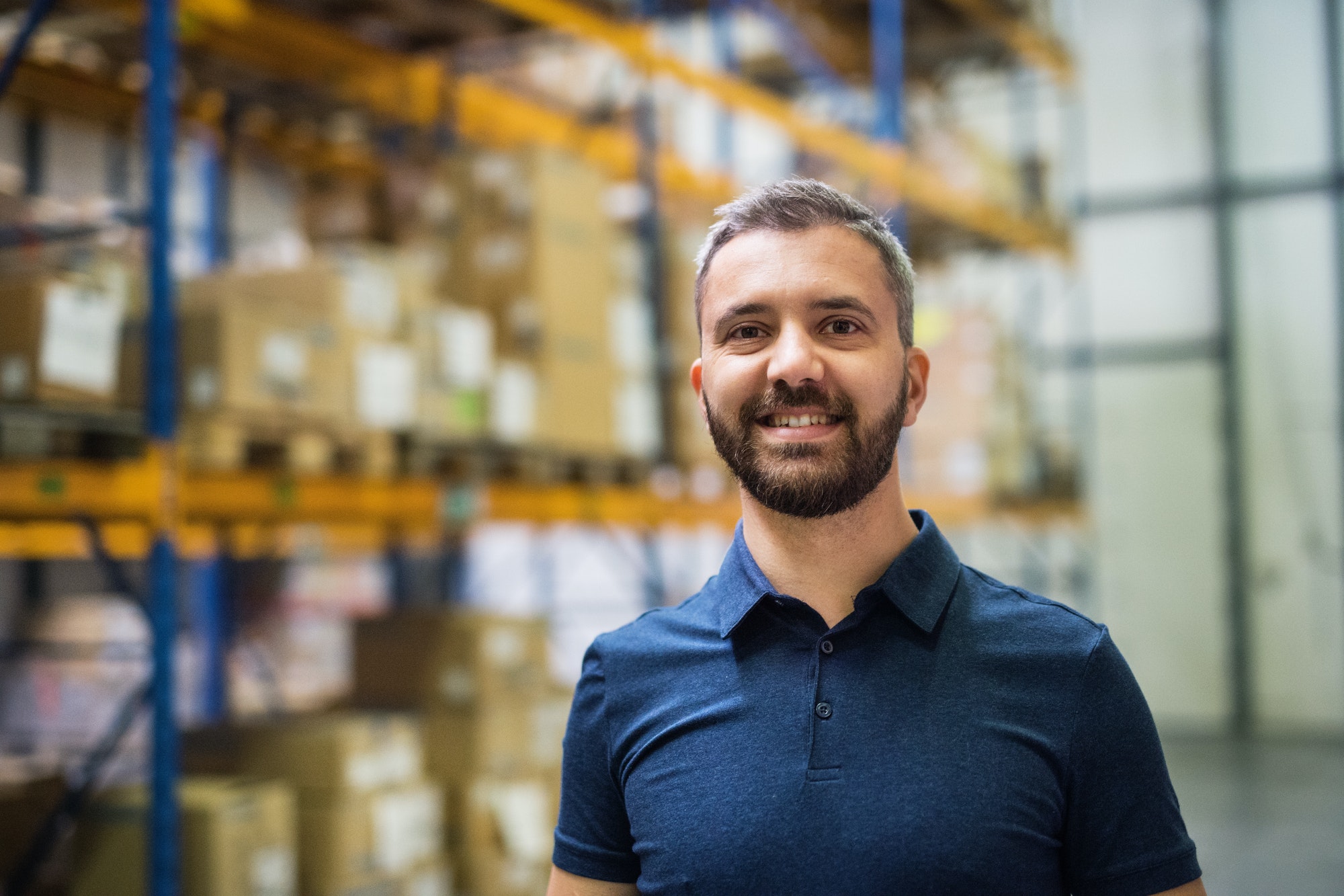 Portrait of a male warehouse worker.